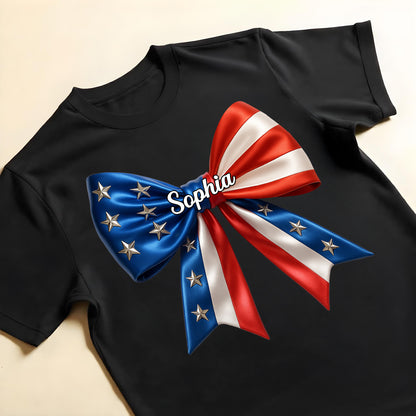 Show Your Patriotic Spirit, Customizable U.S. Flag Bow Design