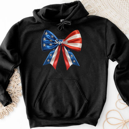 Show Your Patriotic Spirit, Customizable U.S. Flag Bow Design