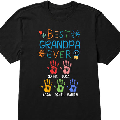 Best Grandpa Ever With Colorful Handprints