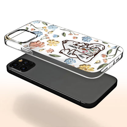Family of Bears Surrounded by Flowers Phone Case