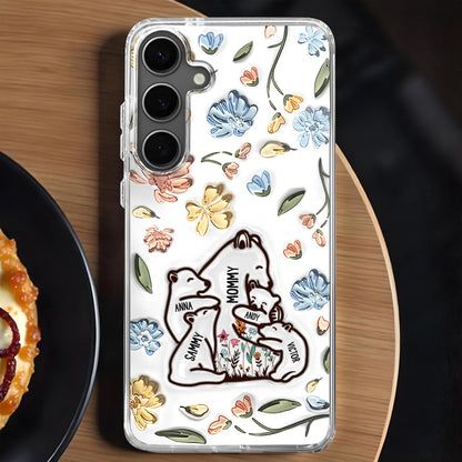 Family of Bears Surrounded by Flowers Phone Case