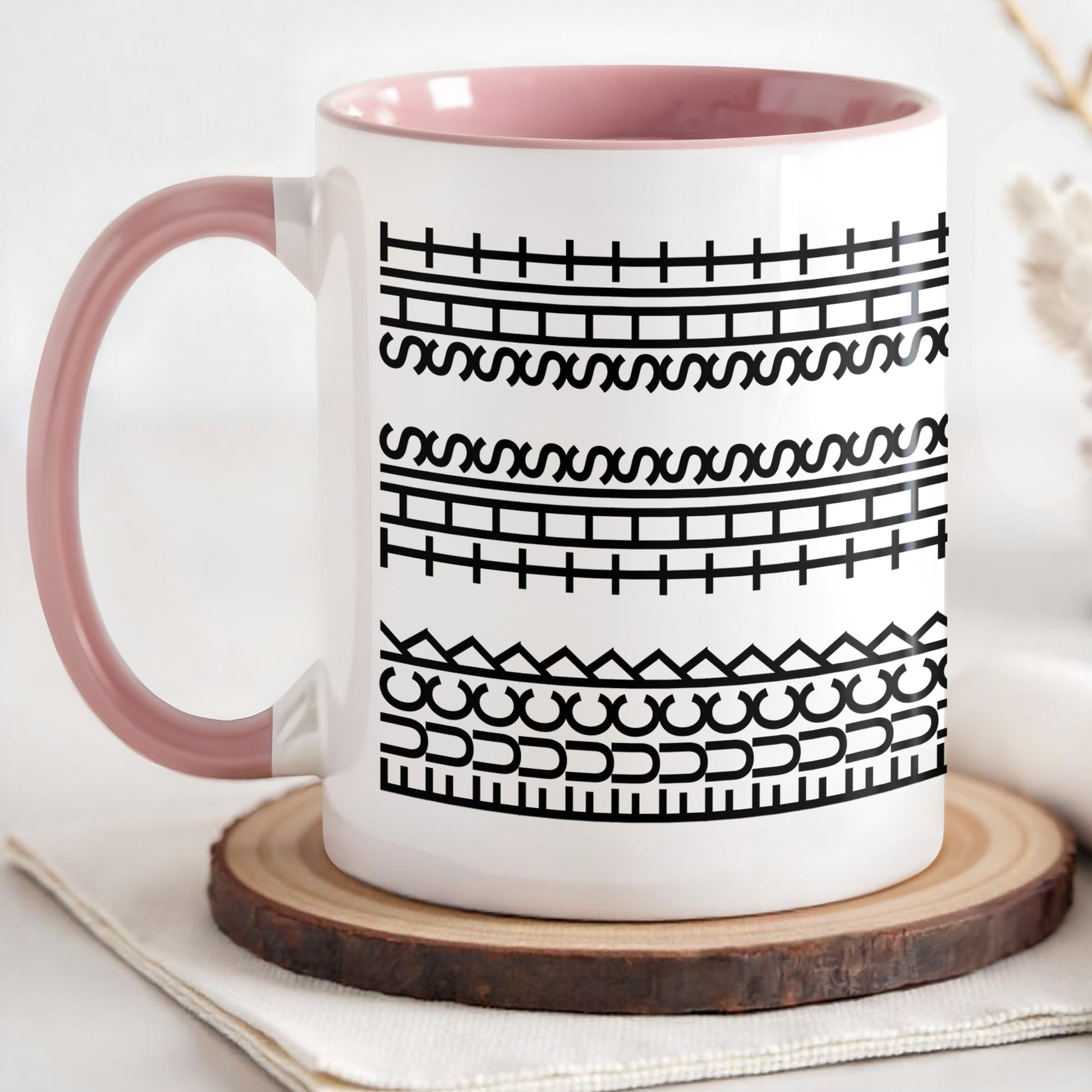 Stylish Custom Accent Mug With Unique Pattern Design, Geometric Patterns