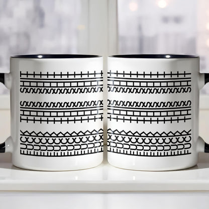 Stylish Custom Accent Mug With Unique Pattern Design, Geometric Patterns