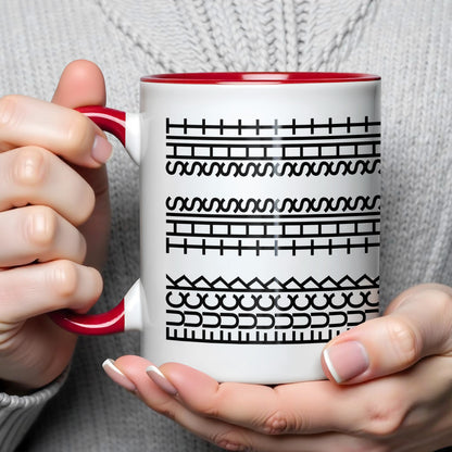 Stylish Custom Accent Mug With Unique Pattern Design, Geometric Patterns