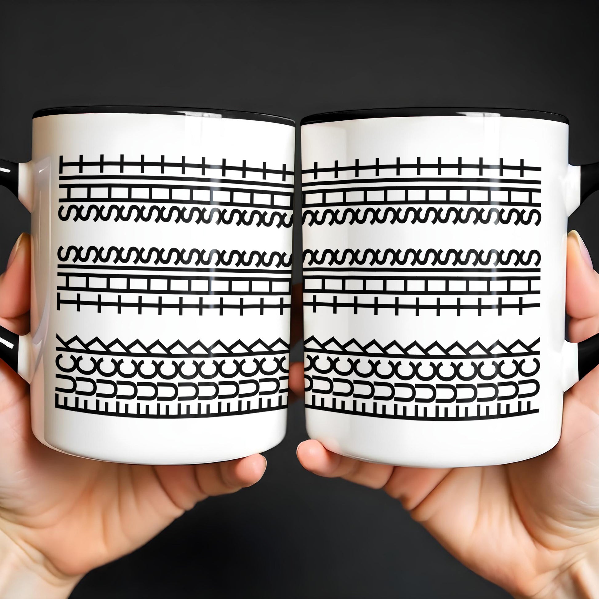 Stylish Custom Accent Mug With Unique Pattern Design, Geometric Patterns