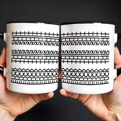 Stylish Custom Accent Mug With Unique Pattern Design, Geometric Patterns