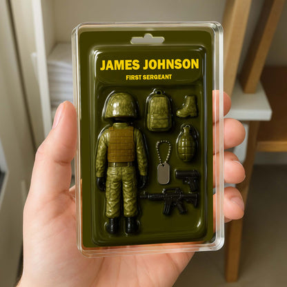 Customizable Military Figure With Backpack, Helmet, and Weapons