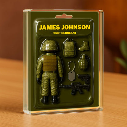 Customizable Military Figure With Backpack, Helmet, and Weapons