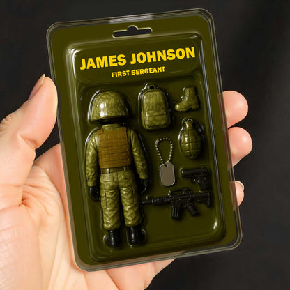 Customizable Military Figure With Backpack, Helmet, and Weapons