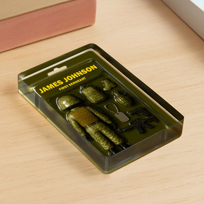 Customizable Military Figure With Backpack, Helmet, and Weapons