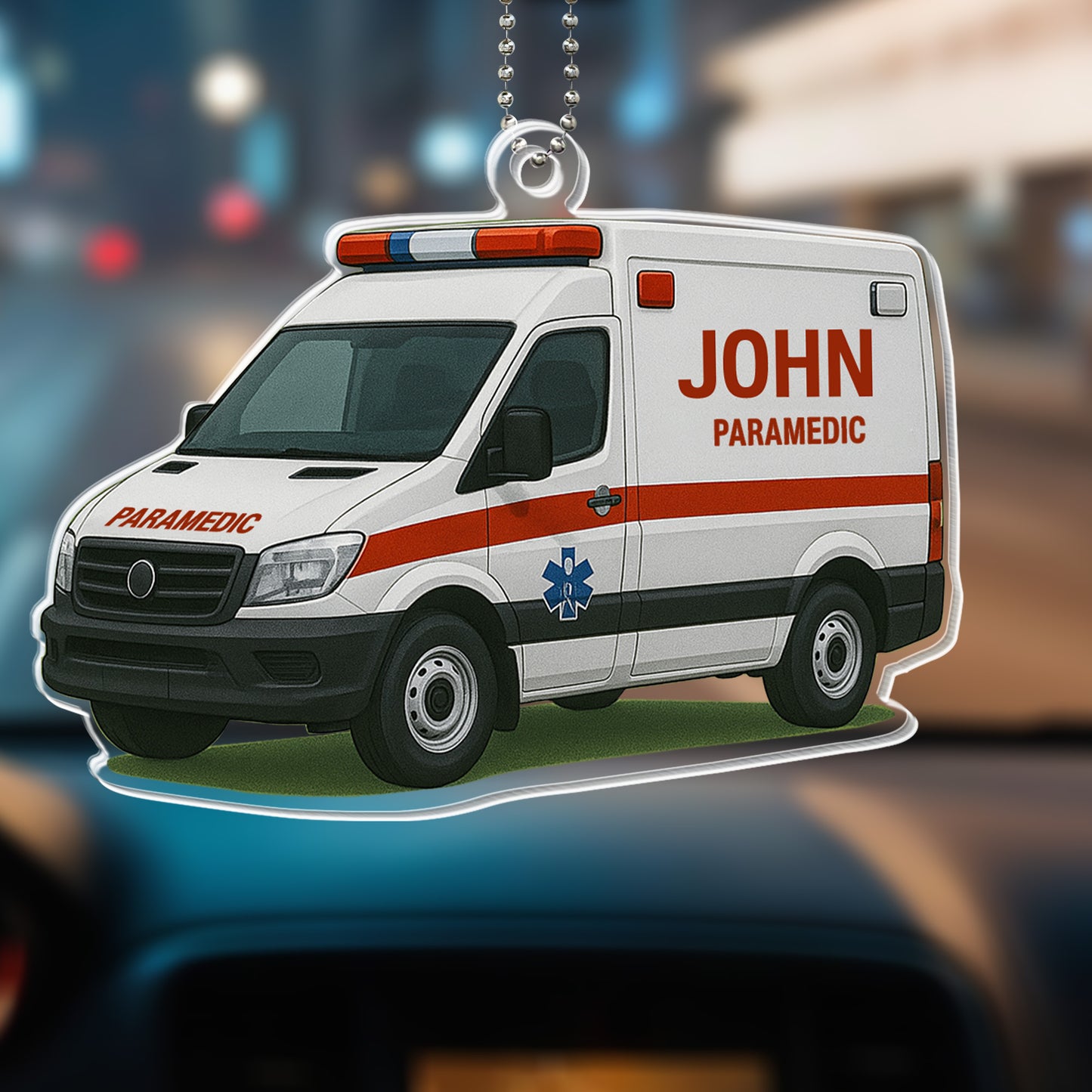 Ambulance Driver, Emergency Medical Services - Personalized Custom Acrylic Ornament, Car Hanging Ornament - FAM369_ACA