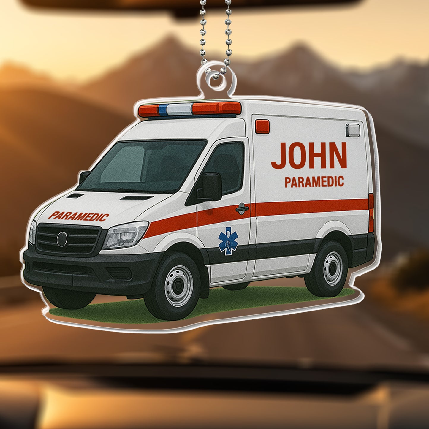 Ambulance Driver, Emergency Medical Services - Personalized Custom Acrylic Ornament, Car Hanging Ornament - FAM369_ACA