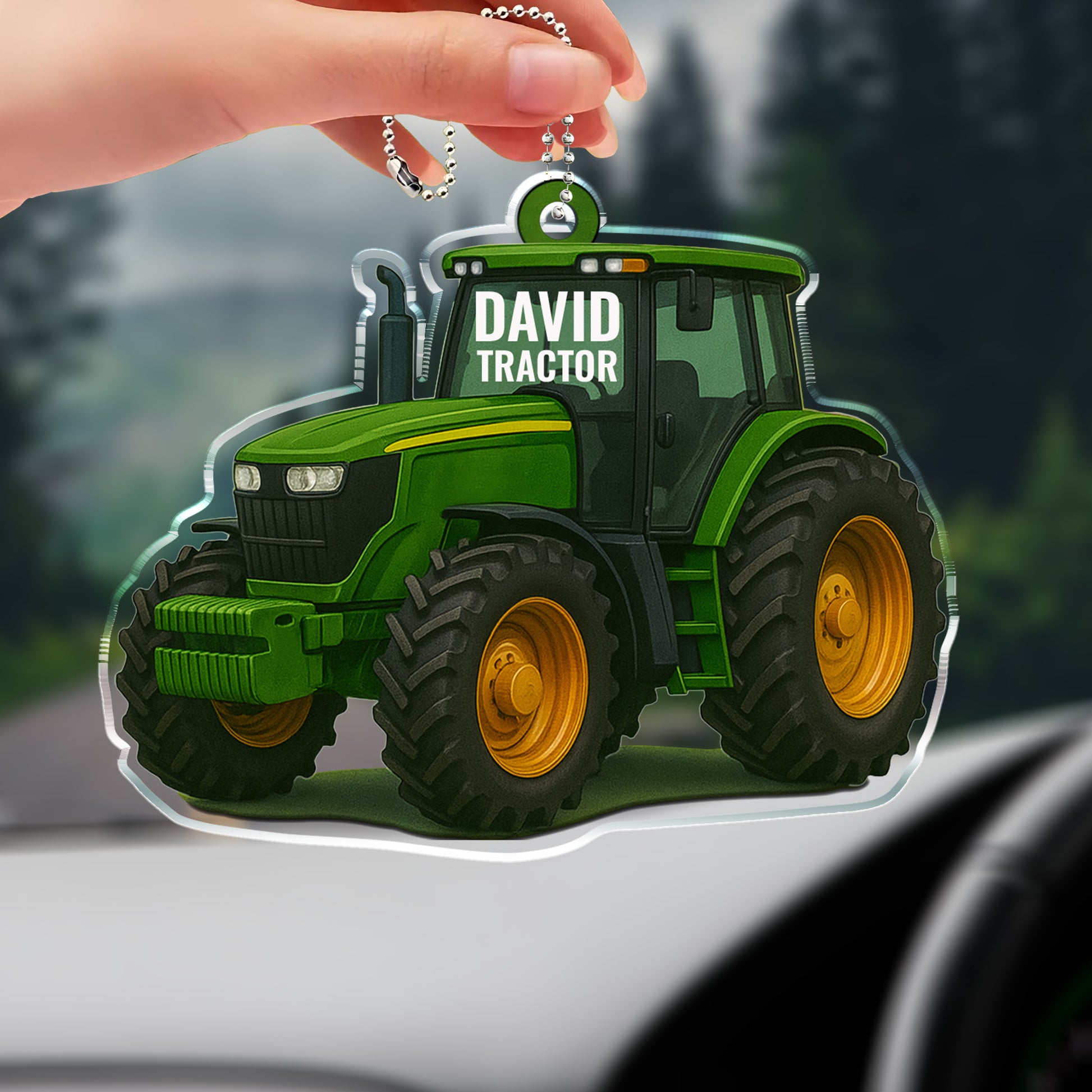 Customizable Tractor Acrylic Ornament For Outdoor Enthusiasts