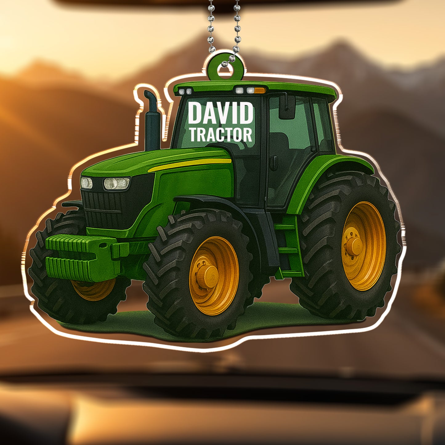 Customizable Tractor Acrylic Ornament For Outdoor Enthusiasts