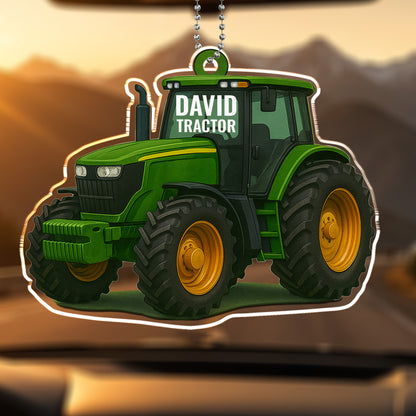 Customizable Tractor Acrylic Ornament For Outdoor Enthusiasts