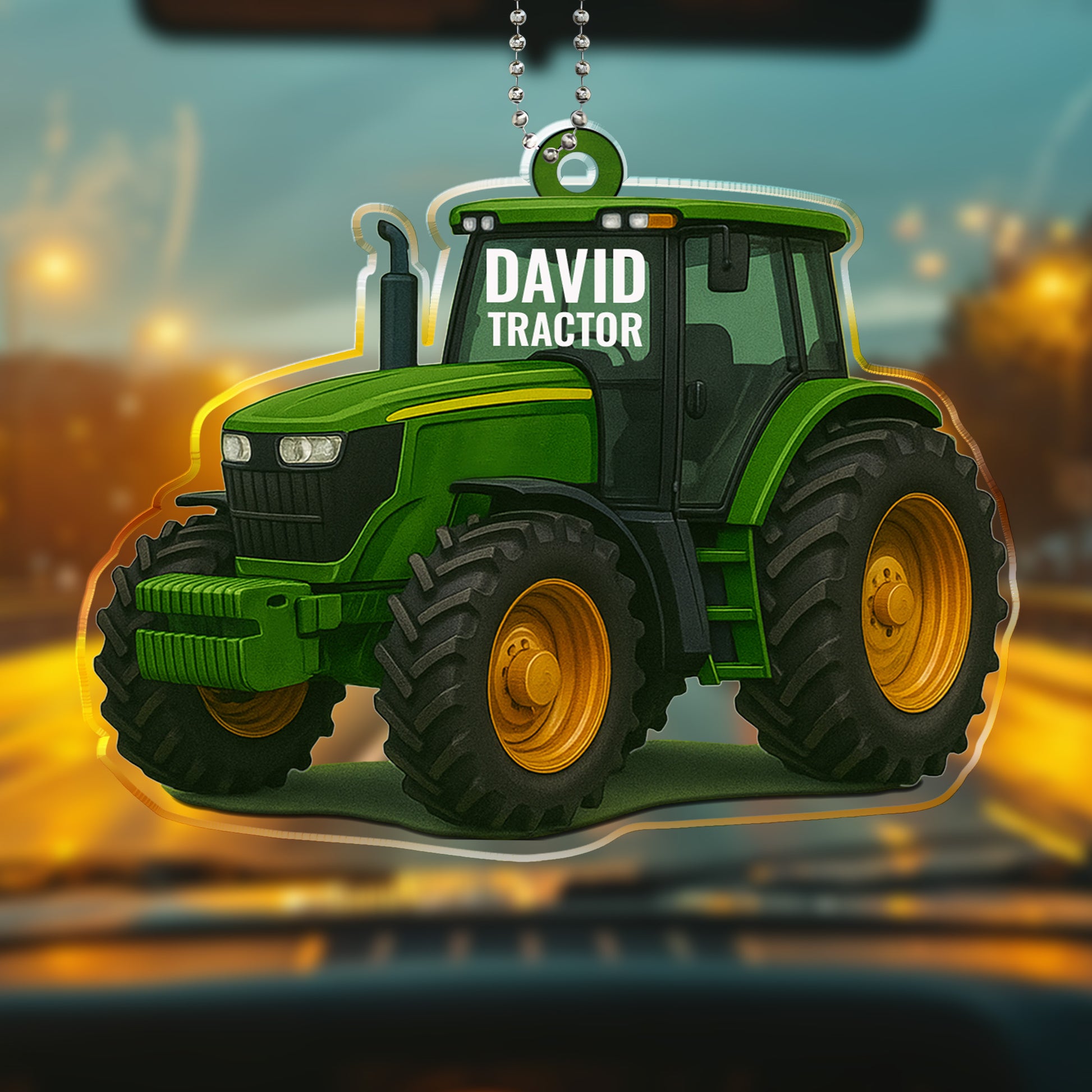 Customizable Tractor Acrylic Ornament For Outdoor Enthusiasts