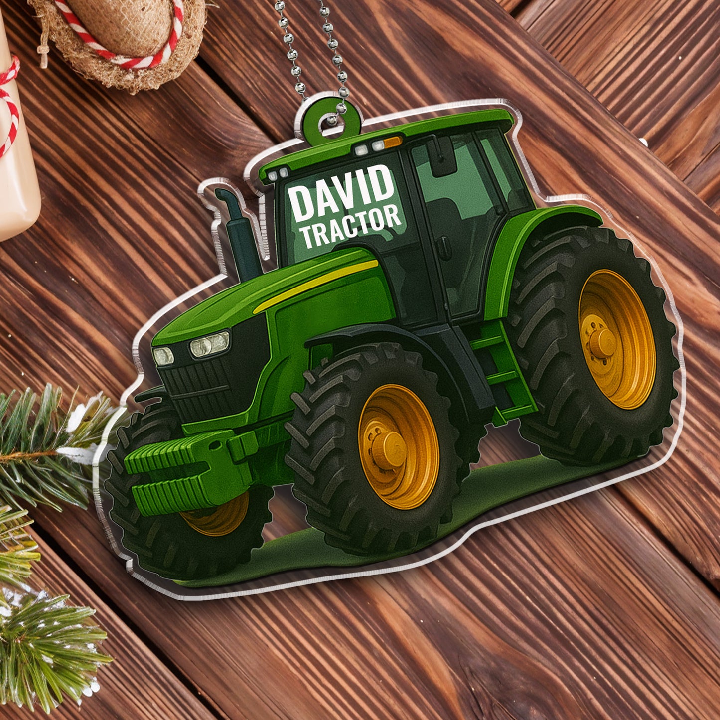 Customizable Tractor Acrylic Ornament For Outdoor Enthusiasts