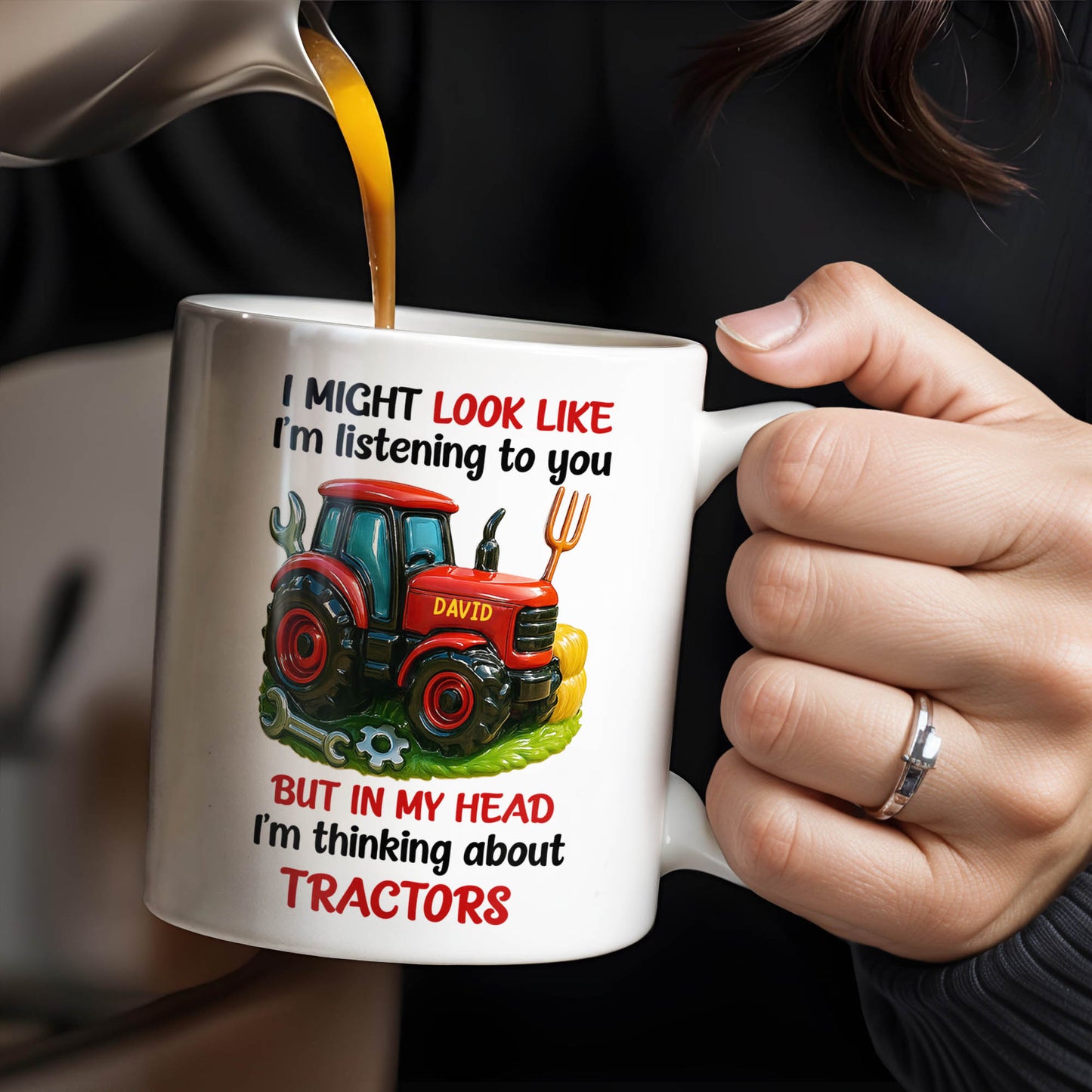 Thinking About Tractors Customizable Coffee Mug