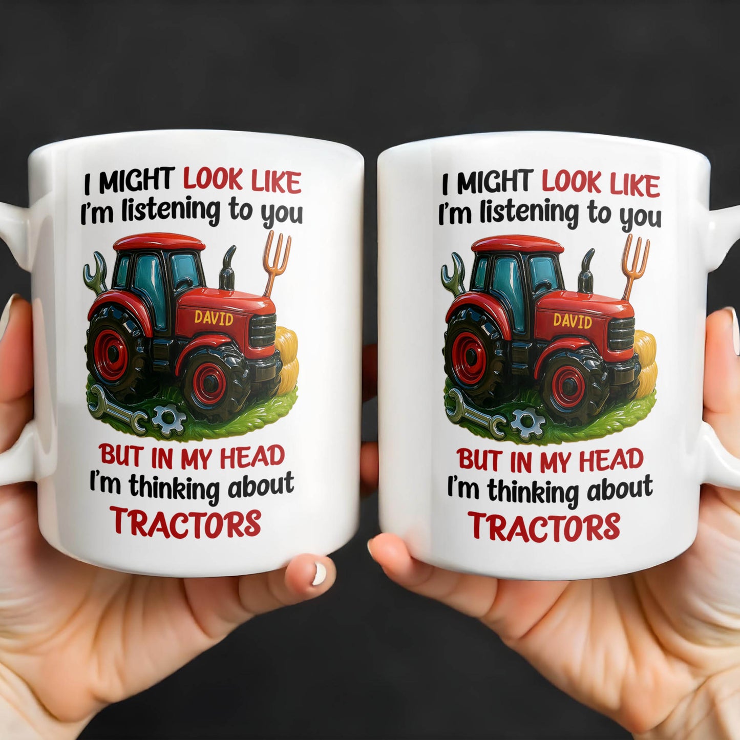Thinking About Tractors Customizable Coffee Mug