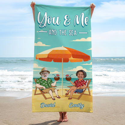 You & Me And The Sea, Beach Umbrella And Chairs