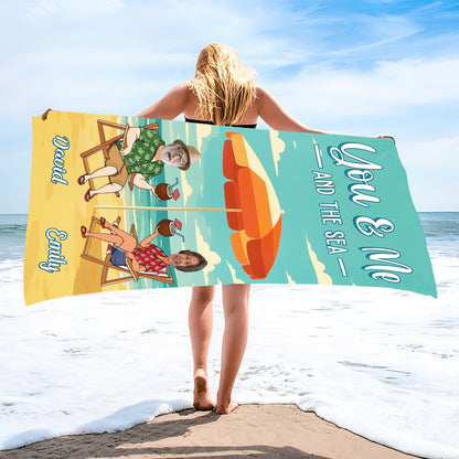 You & Me And The Sea, Beach Umbrella And Chairs