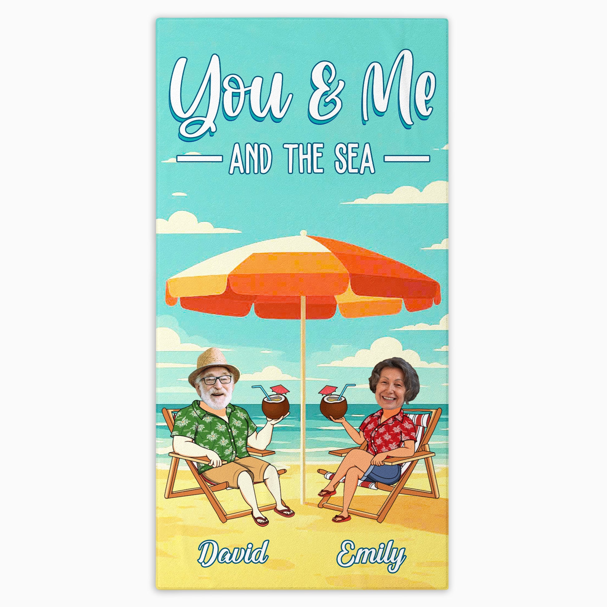You & Me And The Sea, Beach Umbrella And Chairs