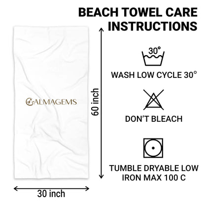 Beach Lovin' Girl, Tropical Drink and Sunglasses - Personalized Beach Towel - FAM374_BETO