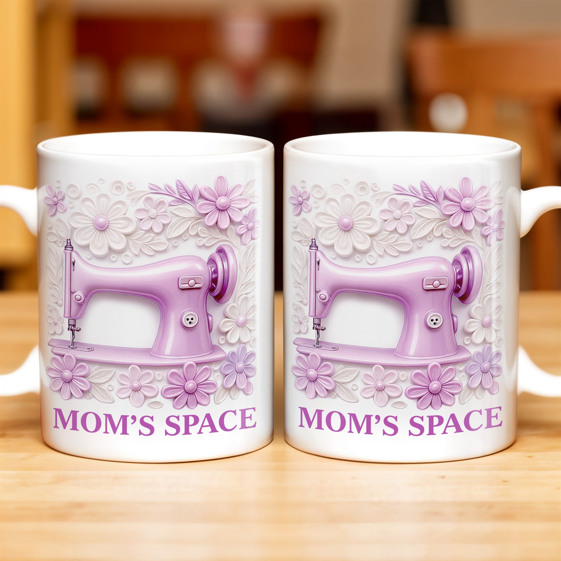 Mom's Space With Sewing Machine and Flowers