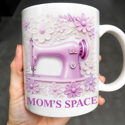 Mom's Space With Sewing Machine and Flowers