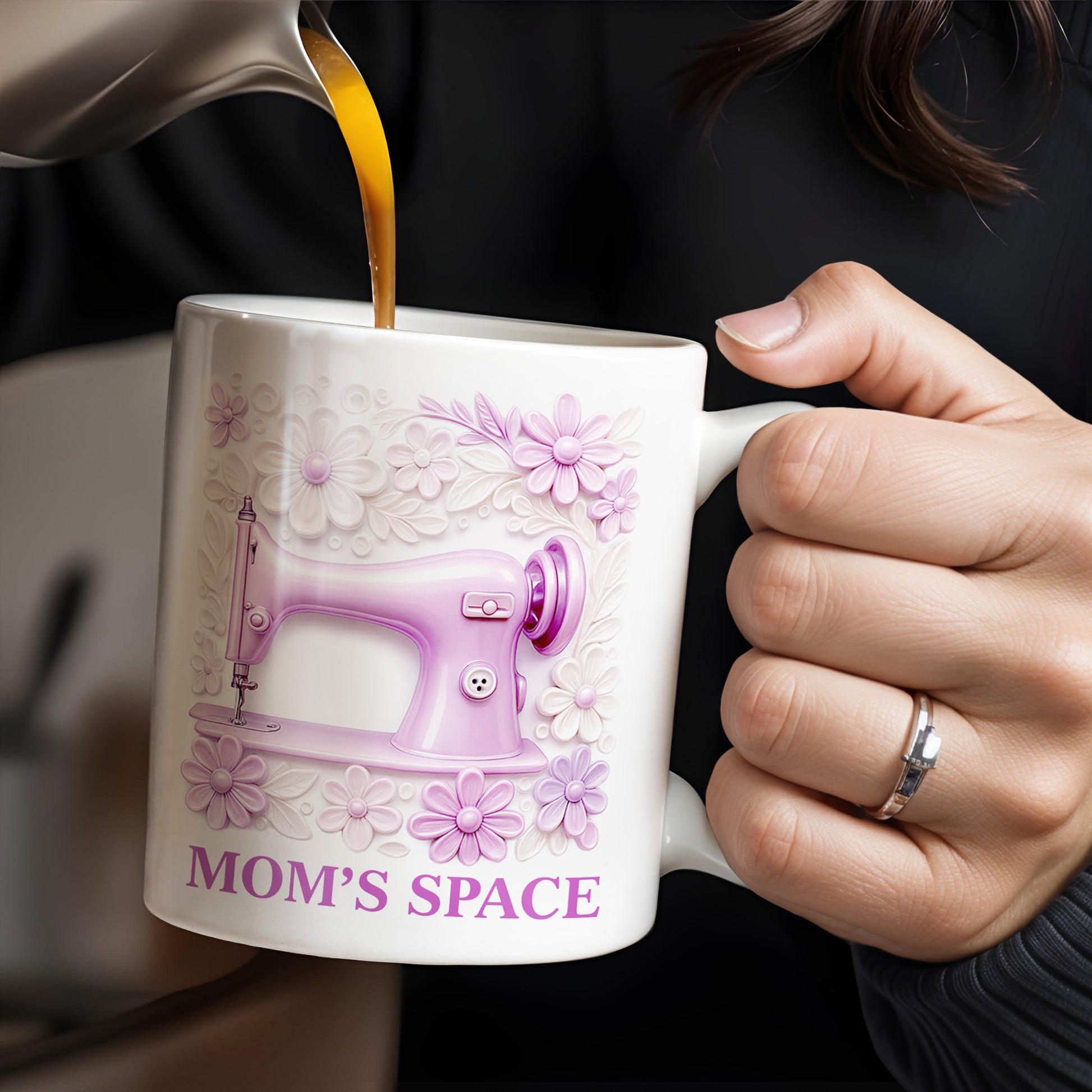 Mom's Space With Sewing Machine and Flowers