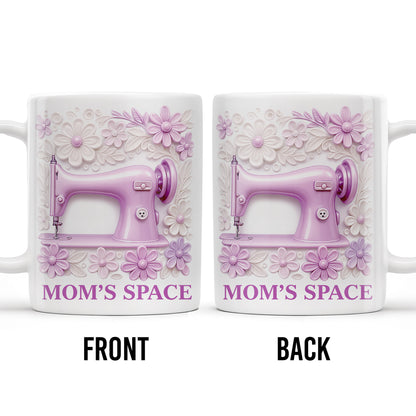 Mom's Space With Sewing Machine and Flowers