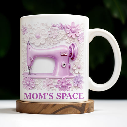 Mom's Space With Sewing Machine and Flowers