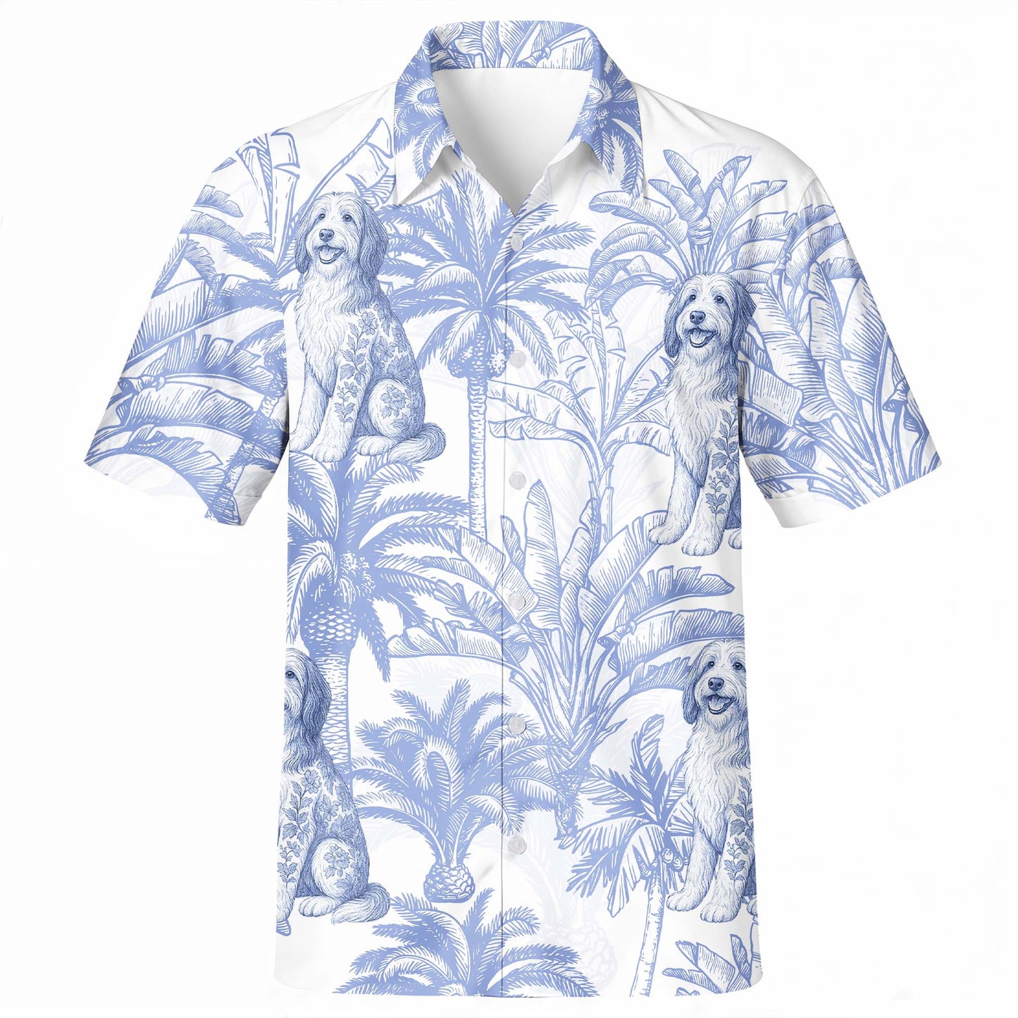 Sunny Day With Your Furry Friend, Dogs And Palm Trees