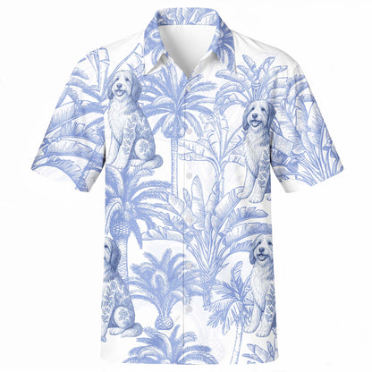 Sunny Day With Your Furry Friend, Dogs And Palm Trees