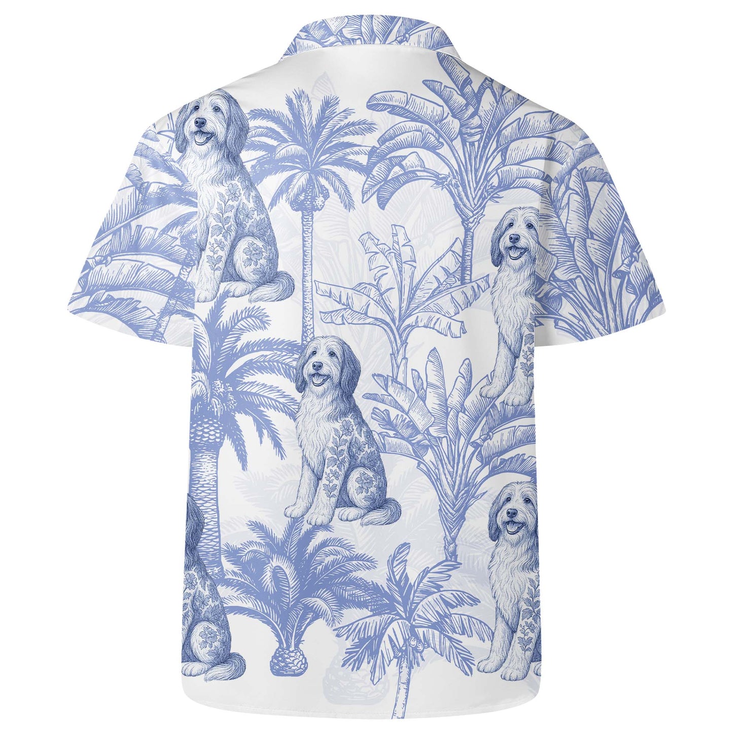 Sunny Day With Your Furry Friend, Dogs And Palm Trees