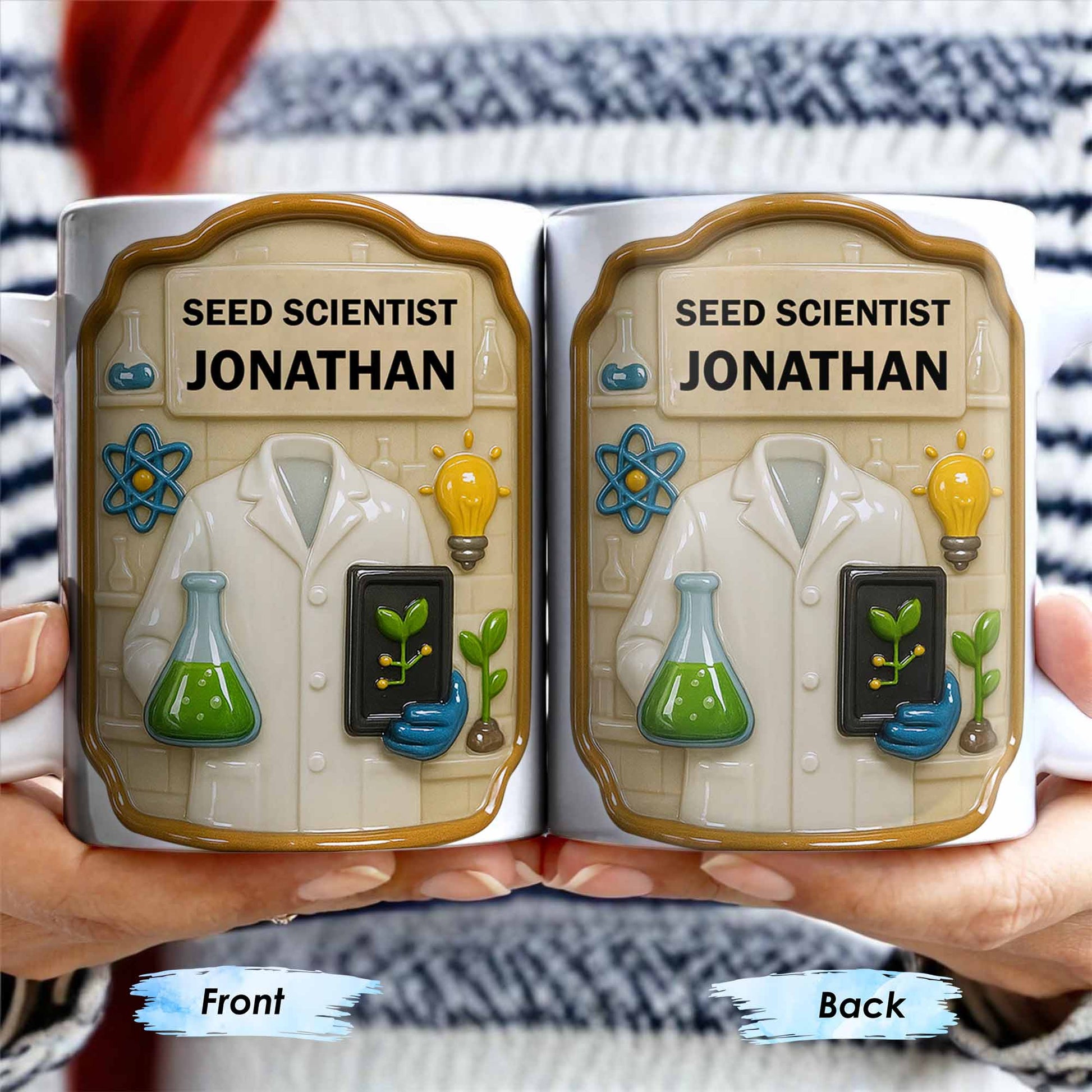 Seed Scientist With Lab Coats And Plants