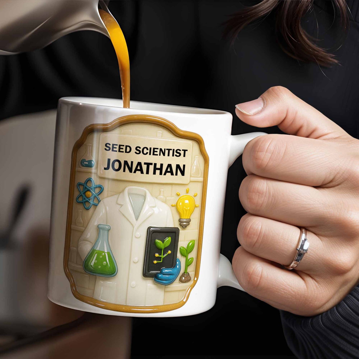 Seed Scientist With Lab Coats And Plants