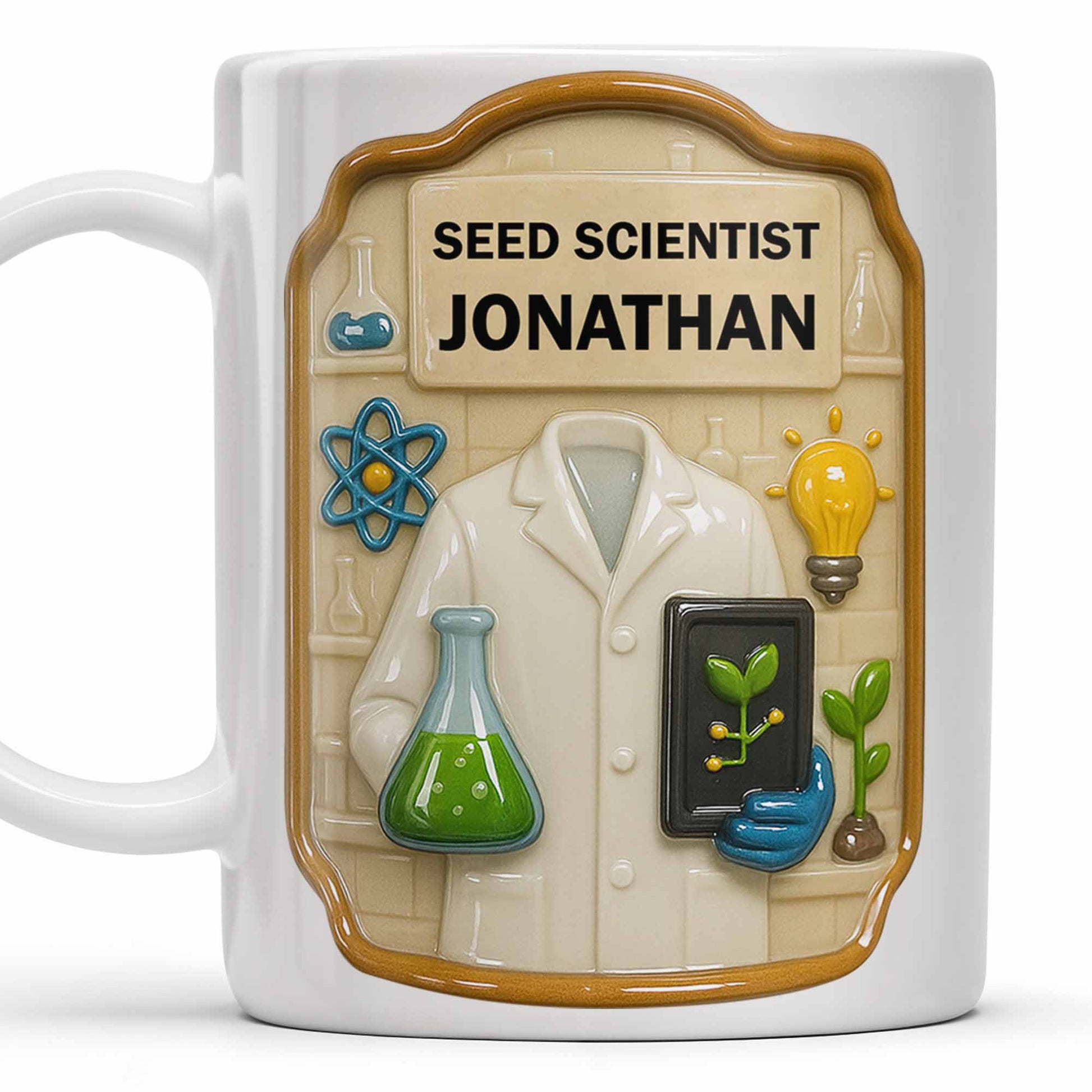 Seed Scientist With Lab Coats And Plants