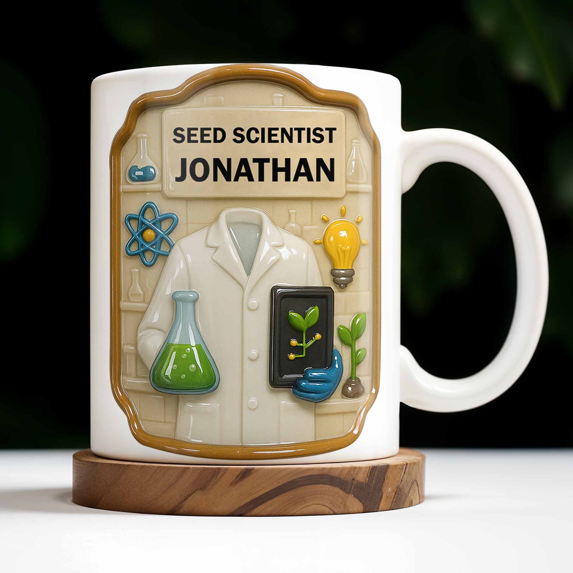 Seed Scientist With Lab Coats And Plants