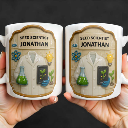 Seed Scientist With Lab Coats And Plants