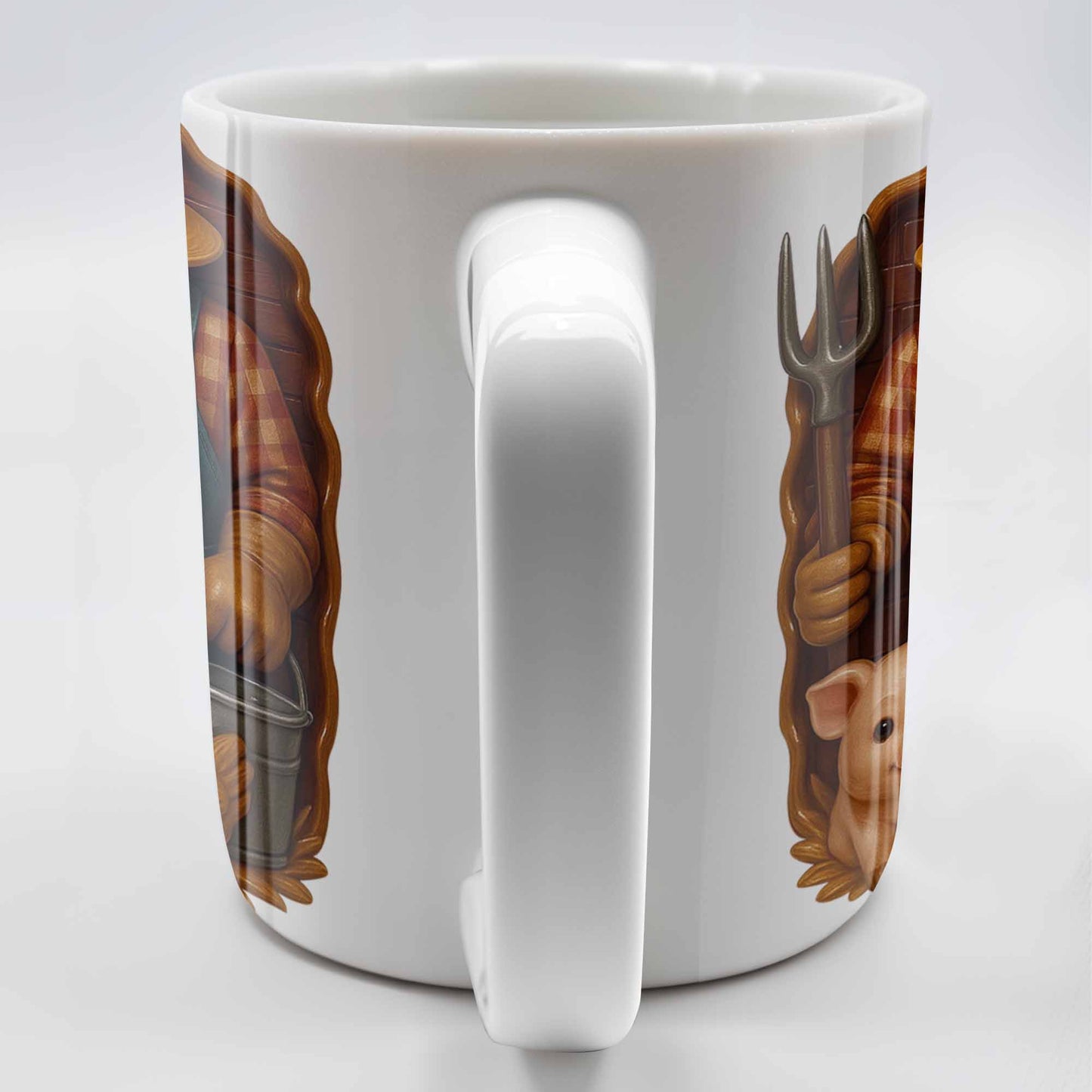 Livestock Farmer With Pig And Chicken - Personalized Custom Coffee Mug - FAM380_MG