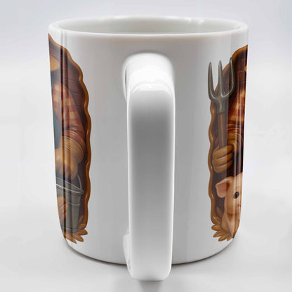 Livestock Farmer With Pig And Chicken - Personalized Custom Coffee Mug - FAM380_MG