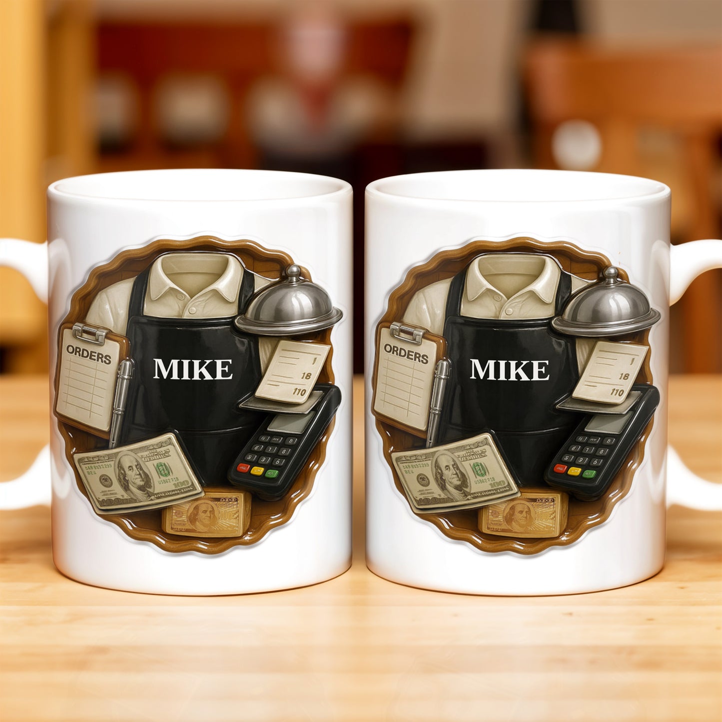 Customizable Diner Server Mug With Essential Tools