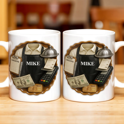 Customizable Diner Server Mug With Essential Tools