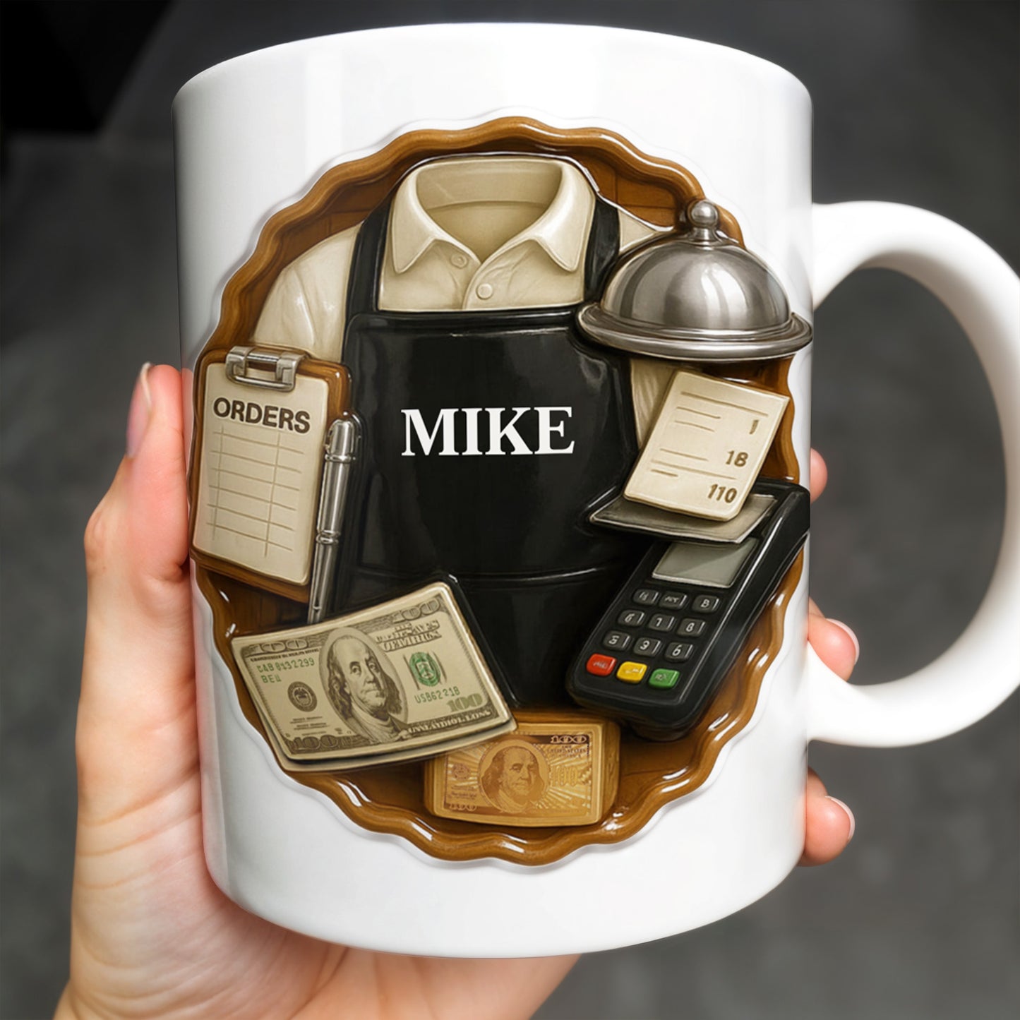 Customizable Diner Server Mug With Essential Tools