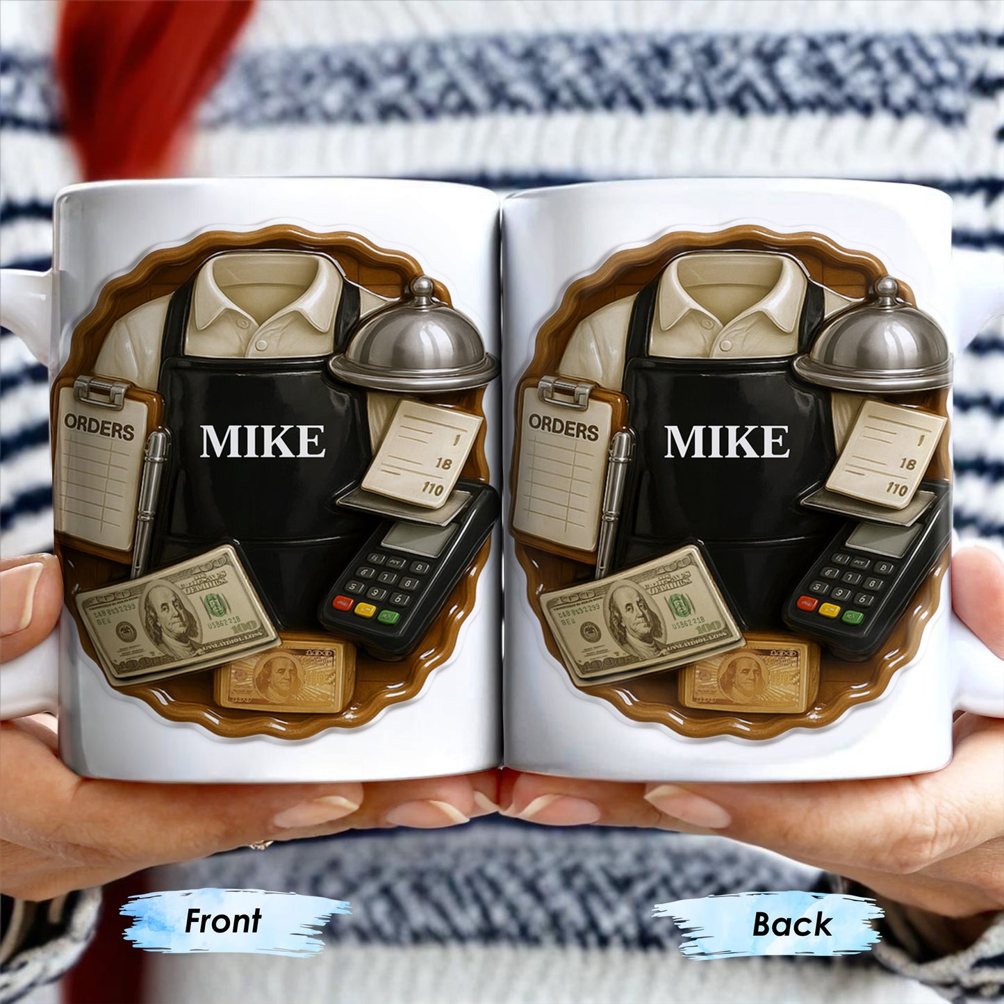 Customizable Diner Server Mug With Essential Tools