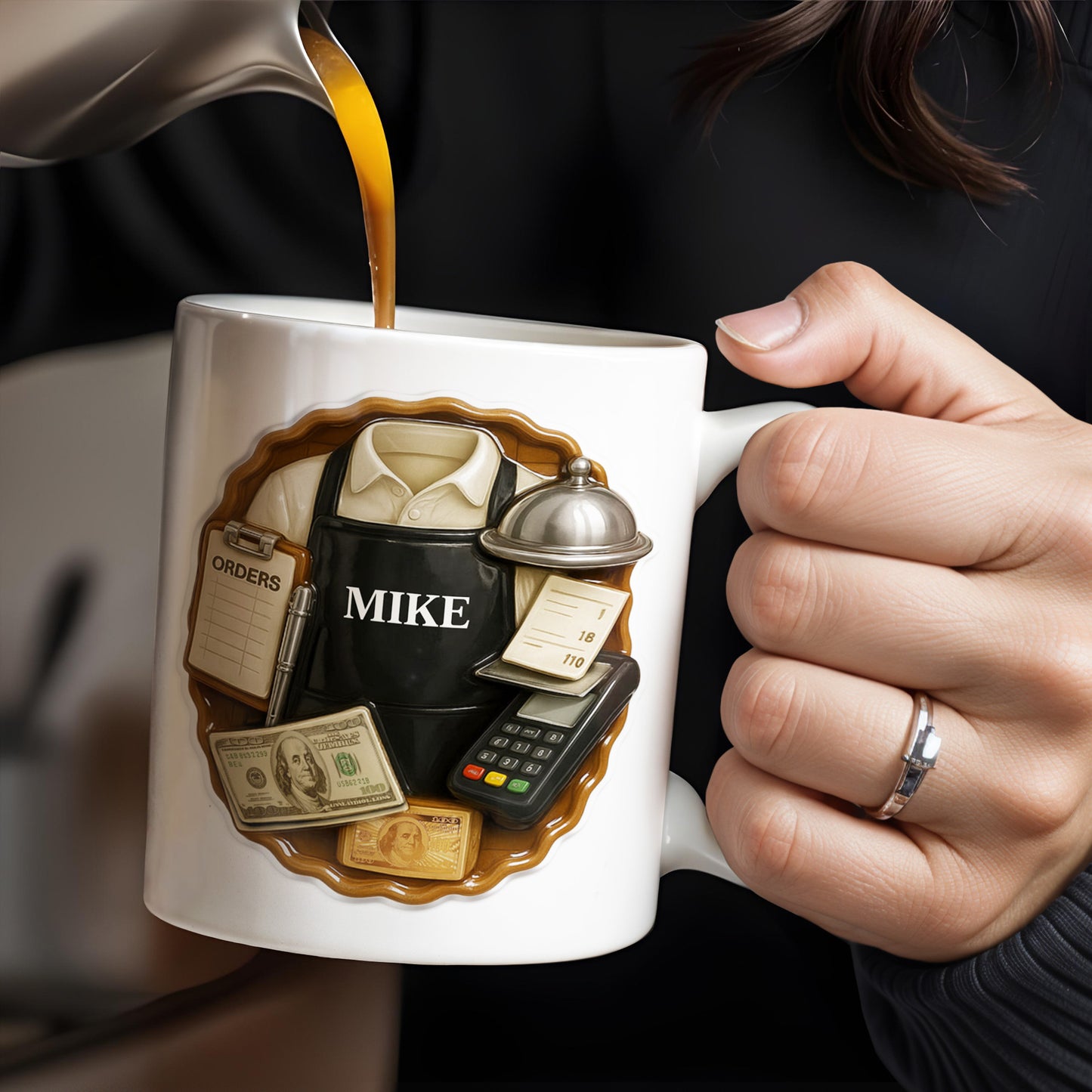 Customizable Diner Server Mug With Essential Tools