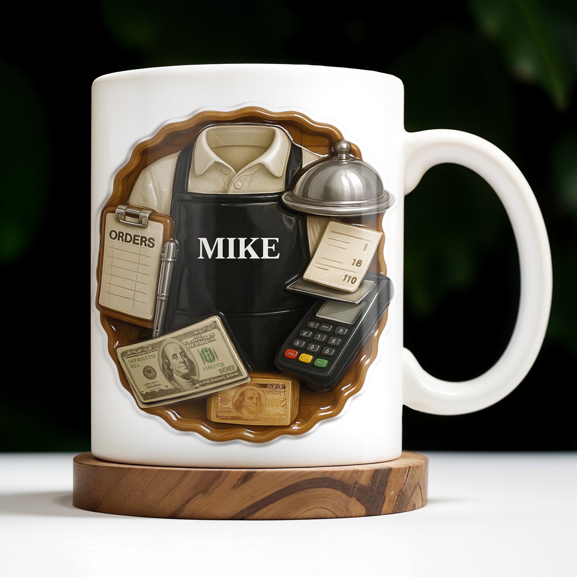 Customizable Diner Server Mug With Essential Tools