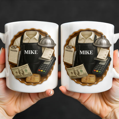Customizable Diner Server Mug With Essential Tools