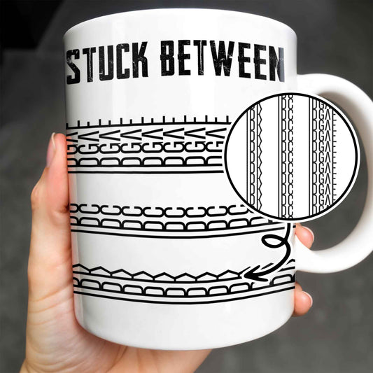 Stuck Between With Chain Link Patterns - Personalized Custom Coffee Mug - FAM384_MG